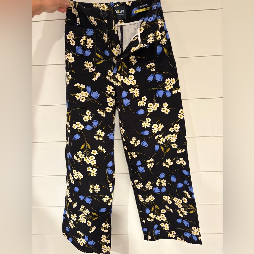 Floral Black and Blue Pants